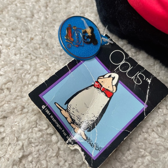 Dakin Opus Penguin Lust Plush TOY Stuffed Bloom County 1984 Heart Bow Tie W/ Tag - Picture 7 of 10